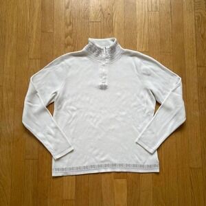 Eddie Bauer White Cotton Blend Sweater
